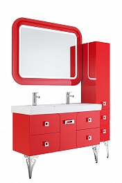 Водолей Мебель для ванной "Астрид 120" красная, 5 ящиков – фотография-2
